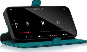 Surazo SURAZO Premium MJ - Skórzane Etui Na Smartphone Portfel z Klapką - Turkusowy + Łapa Samsung Galaxy A25 4