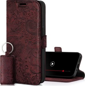 Surazo SURAZO Premium MJ - Skórzane Etui Na Smartphone Portfel z Klapką - Ornament Burgund Samsung Galaxy S24 1