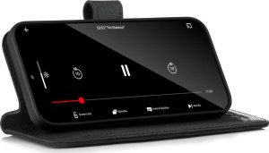 Surazo Skórzane etui na telefon RFID Wallet case - Nubuk Ciemny Szary - TPU Czarne Samsung Galaxy A35 4