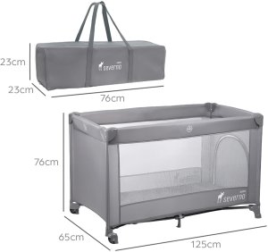 Severno Kids Łóżeczko turystyczne Honey Bunny składane + torba 8