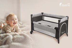 Severno Kids Łóżeczko turystyczne Overnight składane dostawne 3 poziomy + torba 16