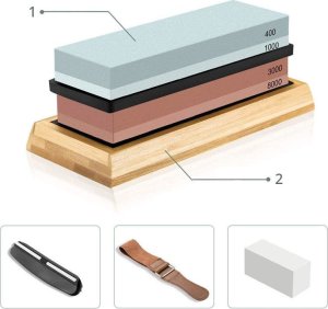 Severno Kamień wodny, ostrzałka, osełka - zestaw do ostrzenia noży 400/1000 3000/8000 4