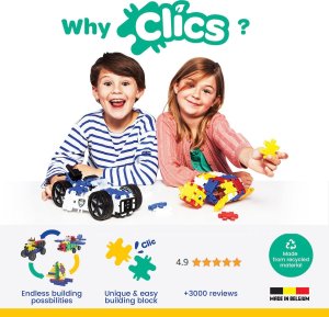 Clics Clics Wiaderko 8w1 127 el. - Klocki konstrukcyjne - Straż pożarna 5