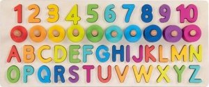 Goki Litery i cyfry - puzzle alfanumeryczne układanka montessori - 91 el. 2