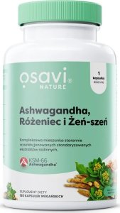 Osavi Osavi - Ashwagandha + Różeniec i Żeń-szeń, 120 vkaps 1