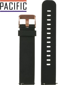 Pacific Pasek uniwersalny 20 mm silikonowy czarny, różowozłota zapinka + teleskopy U15 3