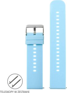 Pacific Pasek uniwersalny 20 mm silikonowy jasnoniebieski, srebrna zapinka + teleskopy, U27 2