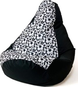Go Gift Pufa worek sako GRUSZA DRUK czarny-piłka XXL 140x100 1