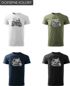 Topslang Koszulka z motocyklem na motor Suzuki V-strom Vstrom DL 650 XT męska niebieska REGULAR M 3