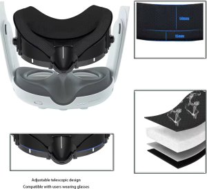 Vortex Virtual Reality 4w1 Zestaw nakładek na twarz | do Meta Quest 3 4