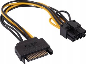 Kabel zasilający Akyga Adapter z kablem Akyga AK-CA-80 PCI-E 6+2pin (m) / SATA (m) 15cm 1