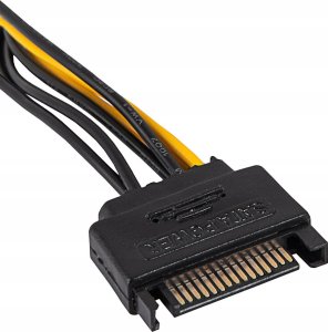 Kabel zasilający Akyga Adapter z kablem Akyga AK-CA-80 PCI-E 6+2pin (m) / SATA (m) 15cm 2
