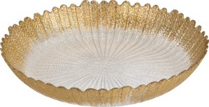 Art-Pol Misa szklana ozdobna złoty rant 33 cm 2