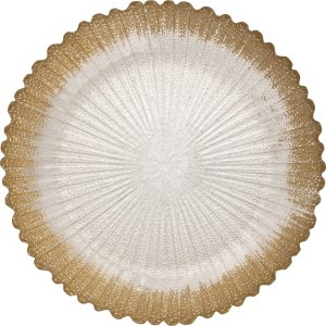 Art-Pol Misa szklana ozdobna złoty rant 33 cm 3