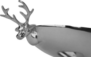Ewax Patera dekoracyjna z Reniferami srebrna metalowa 45 cm 4