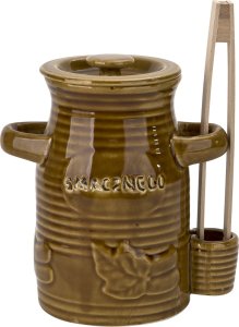 Chomik Pojemnik ceramiczny 1,5 L na ogórki ze szczypcami Smacznego 2