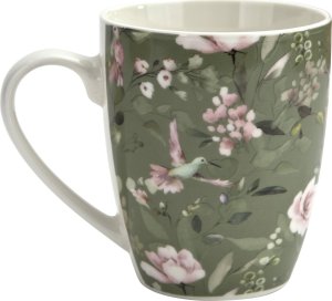 Veroni Kubek porcelanowy 360 ml  Grande ciemnozielony wzór 1 2