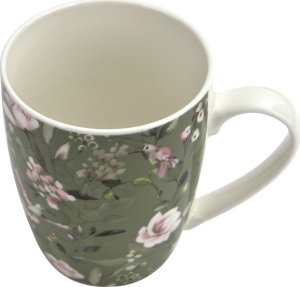 Veroni Kubek porcelanowy 360 ml  Grande ciemnozielony wzór 1 4