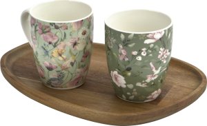 Veroni Kubek porcelanowy 360 ml  Grande ciemnozielony wzór 1 6