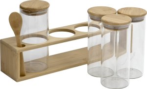 Chomik Komplet 4 słoików 400 ml z bambusową półką 0765 3