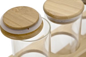 Chomik Komplet 4 słoików 400 ml z bambusową półką 0765 4