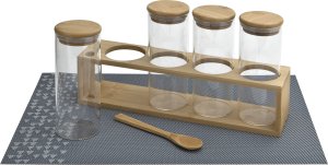 Chomik Komplet 4 słoików 400 ml z bambusową półką 0765 9