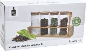 Chomik Komplet 4 słoików 400 ml z bambusową półką 0765 10
