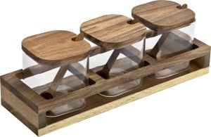 Chomik Komplet 3 słoików 400 ml z bambusową półką 0772 2