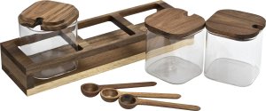 Chomik Komplet 3 słoików 400 ml z bambusową półką 0772 3