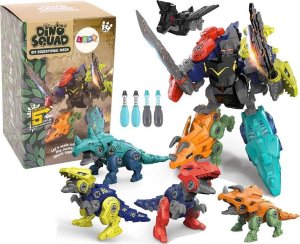 LeanToys Zestaw konstrukcyjny Dinozaury 5w1 1