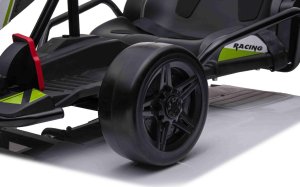 Jokomisiada Gokart Fast 3 Drift na akumulator dla dzieci Biały + Funkcja driftu + Silniki 2x150W + Radio LED + Pasy 8