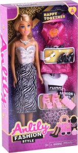 Jokomisiada Anlily modna Lalka + sukienki buty torebka ZA4303 7