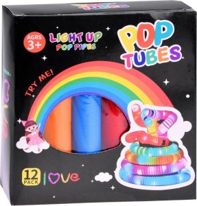 Jokomisiada POP TUBE rurki sensoryczne świecące LED 12szt ZA4709 11