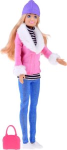 Jokomisiada Anlily Modna Lalka w zimowym ubraniu + torebka ZA4302 4