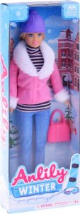 Jokomisiada Anlily Modna Lalka w zimowym ubraniu + torebka ZA4302 6