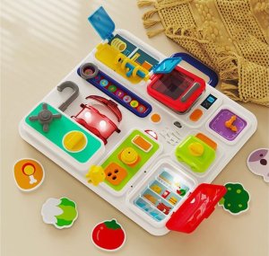 Jokomisiada Tablica manipulacyjna kuchnia efekty dźwiękowe świetlne Montessori ZA4658 12