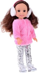 Jokomisiada Urocza Lalka 38 cm Różowe futerko i nauszniki zimowe ubranie ZA4767 2