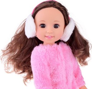 Jokomisiada Urocza Lalka 38 cm Różowe futerko i nauszniki zimowe ubranie ZA4767 3