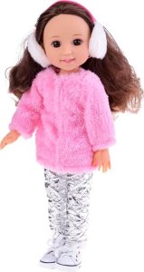 Jokomisiada Urocza Lalka 38 cm Różowe futerko i nauszniki zimowe ubranie ZA4767 5