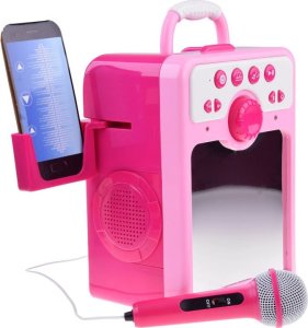 Jokomisiada Muzyczny głośnik różowy Boombox dla dzieci z mikrofonem IN0166 4