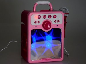 Jokomisiada Muzyczny głośnik różowy Boombox dla dzieci z mikrofonem IN0166 5