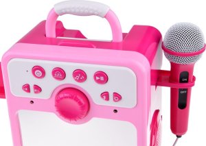 Jokomisiada Muzyczny głośnik różowy Boombox dla dzieci z mikrofonem IN0166 6