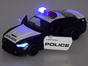 Jokomisiada Auto metalowe policja Ford Shelby GT350 skala 1:32 światła koguty ZA4610 4