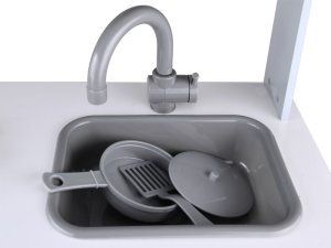 Jokomisiada Duża szara Kuchnia drewniana światło dźwięk garnki ZA4829 13