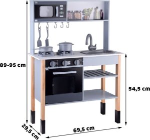 Jokomisiada Duża szara Kuchnia drewniana światło dźwięk garnki ZA4829 3