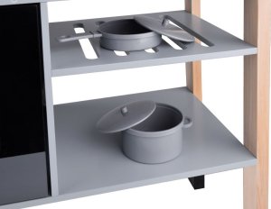 Jokomisiada Duża szara Kuchnia drewniana światło dźwięk garnki ZA4829 10