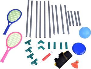Jokomisiada Zestaw sportowy 3w1 Siatka do siatkówki, Piłka Badminton, dysk SP0772 3