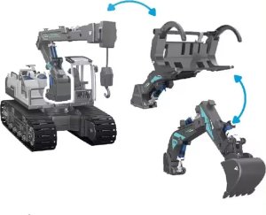 Jokomisiada Zestaw 3w1 zbuduj Maszyny Budowlane Koparka Dźwig Ładowarka 168el ZA5013 7