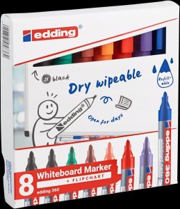 Edding Marker do tablic e-360 EDDING, 1,5-3mm, 8 szt., mix kolorów 2