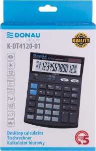 Kalkulator Donau Kalkulator biurowy TECH, 12-cyfr. wyświetlacz, wym. 185x140x37 mm, czarny 5
